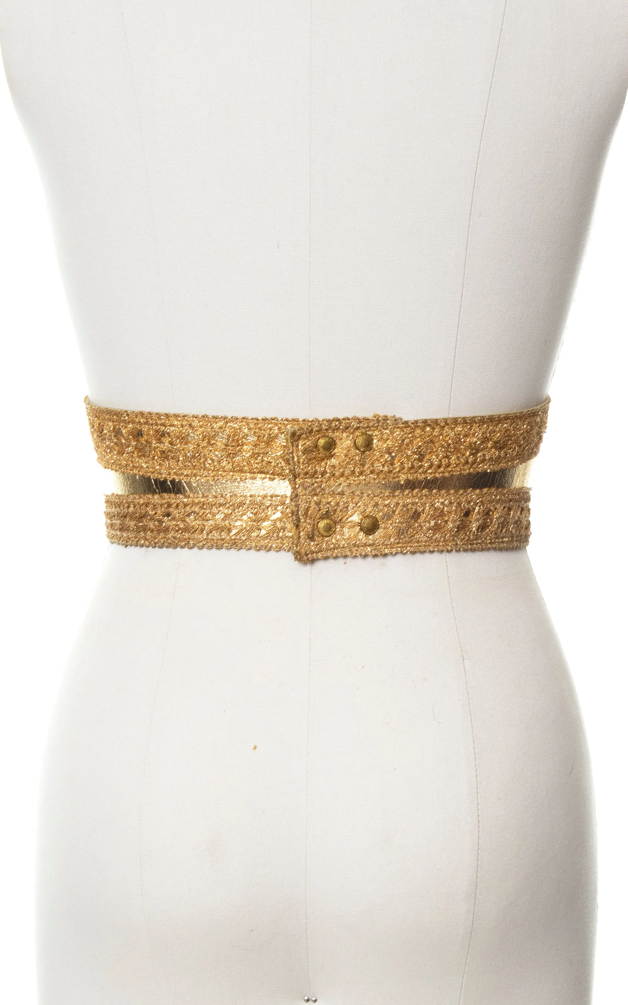 1960s 1970s Gold Cinch Belt with Coin Charms | small
