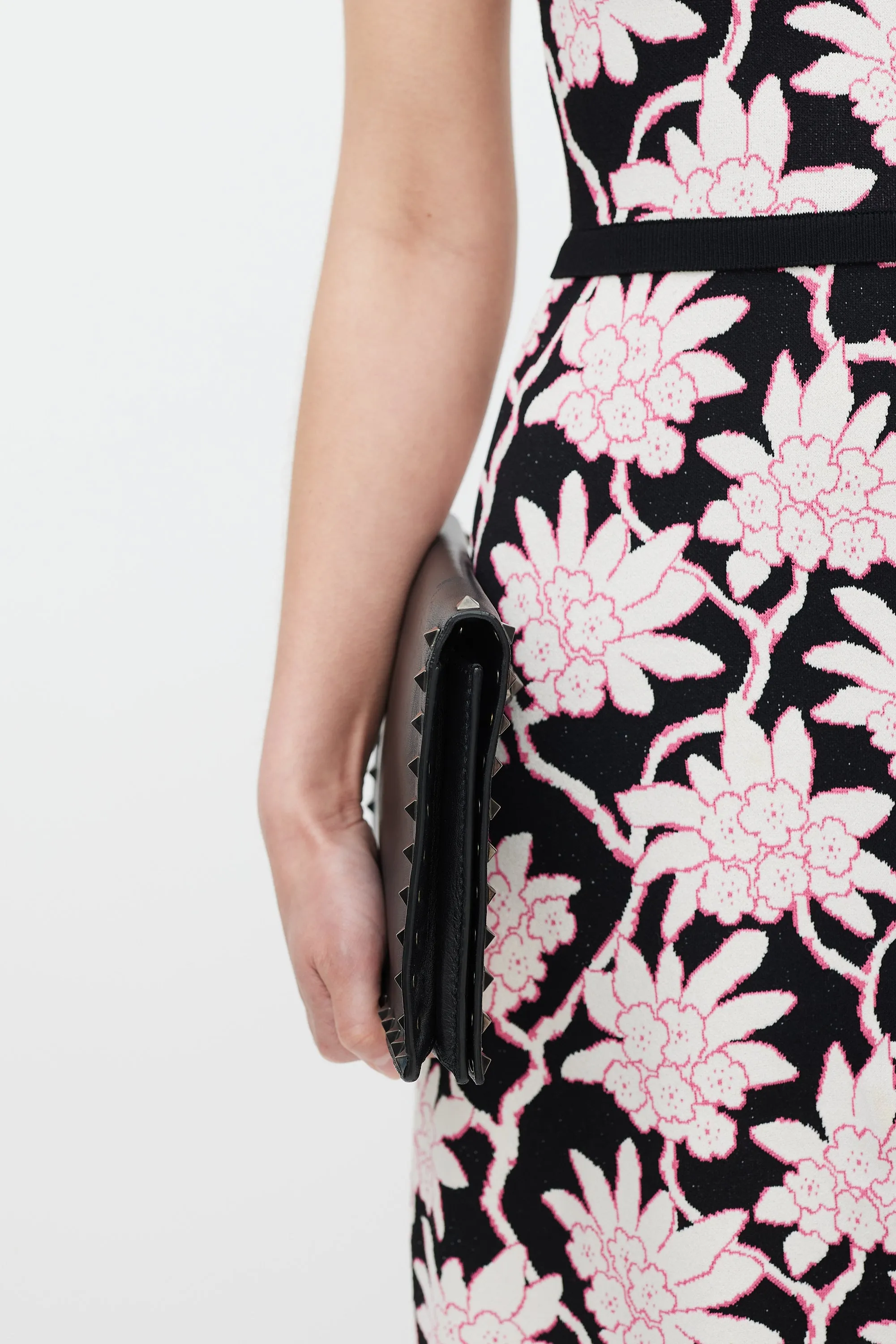 Black & Silver Rockstud Clutch