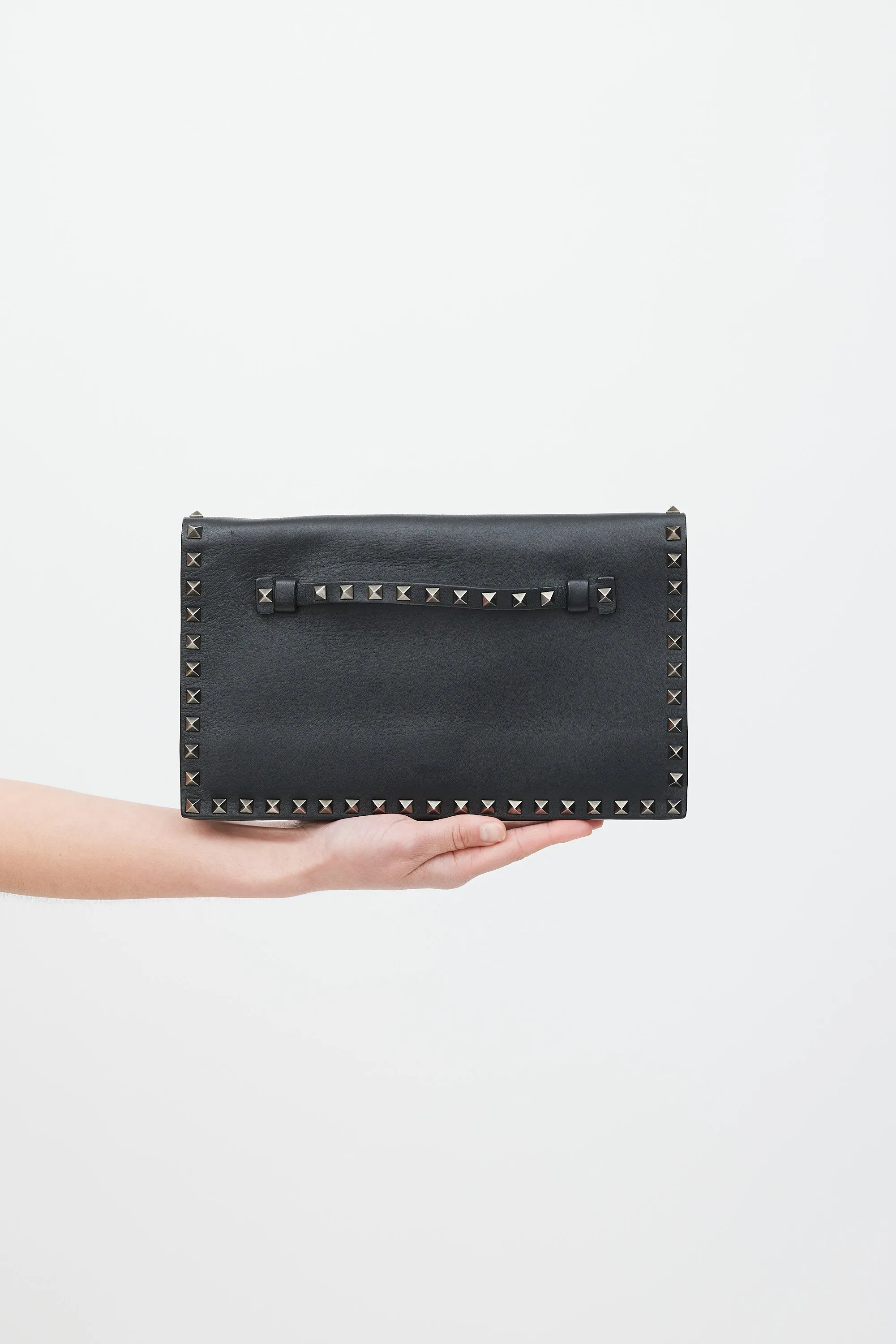 Black & Silver Rockstud Clutch