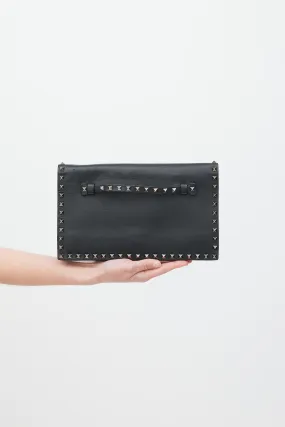 Black & Silver Rockstud Clutch