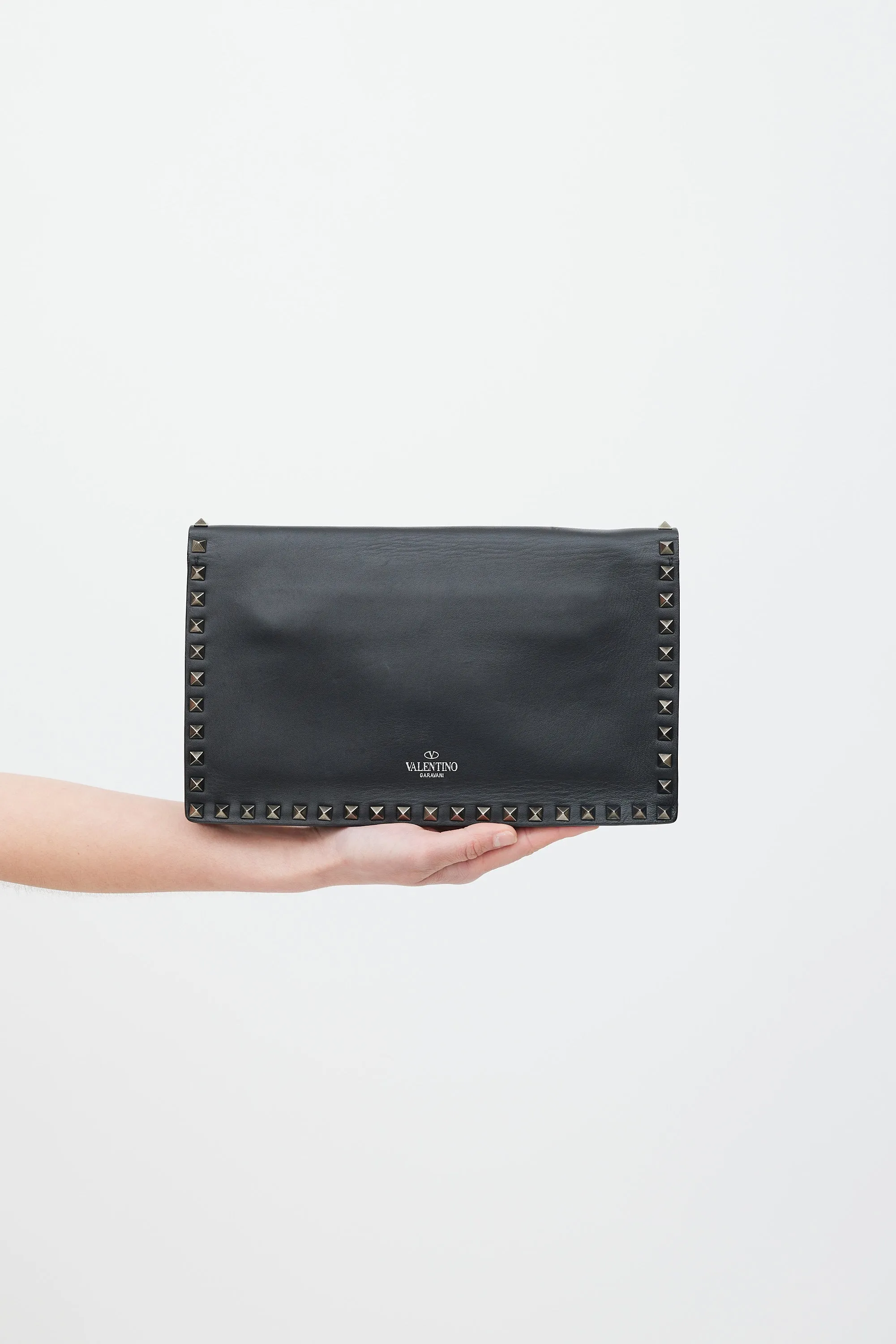 Black & Silver Rockstud Clutch
