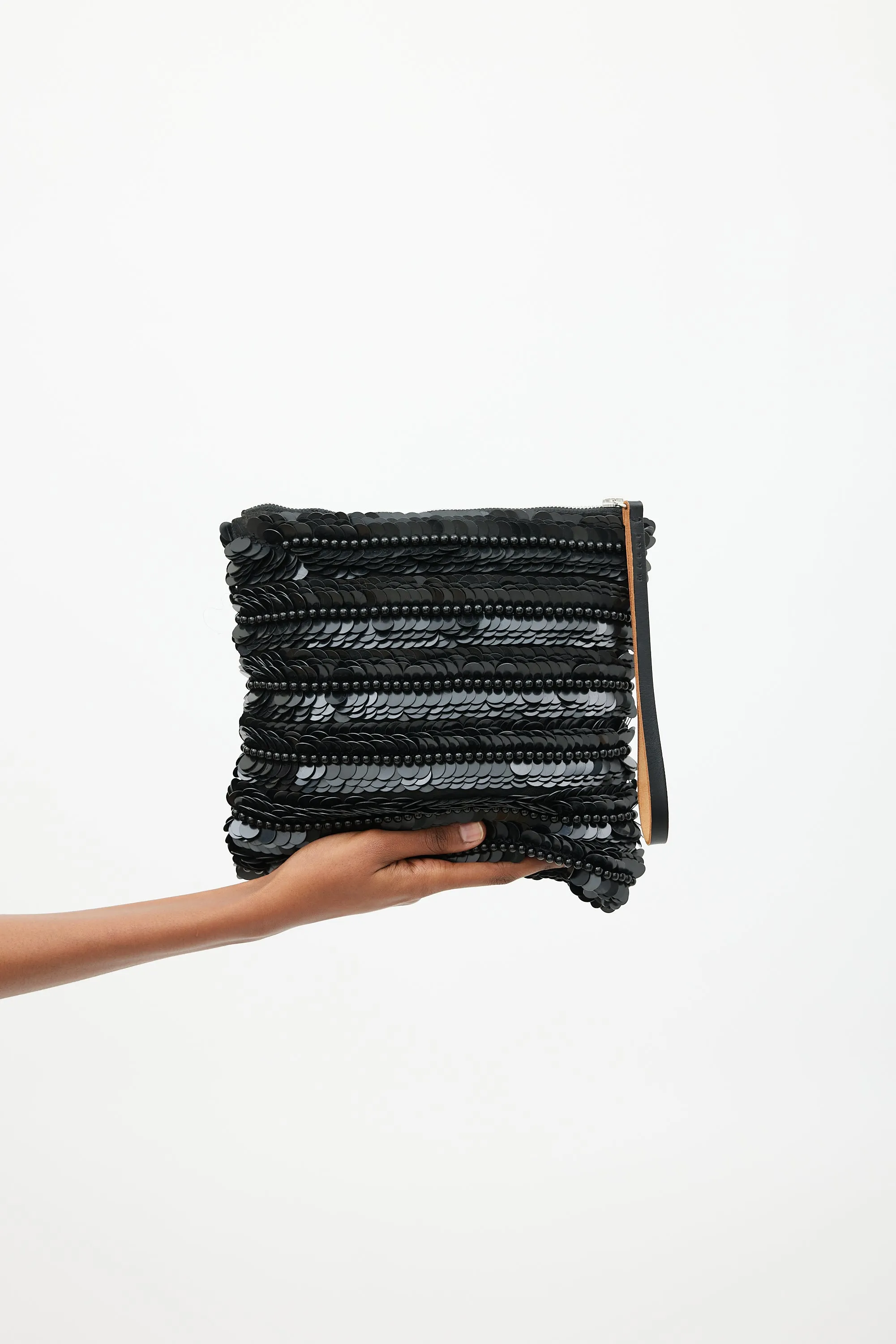 Black Paillette Embellished Clutch