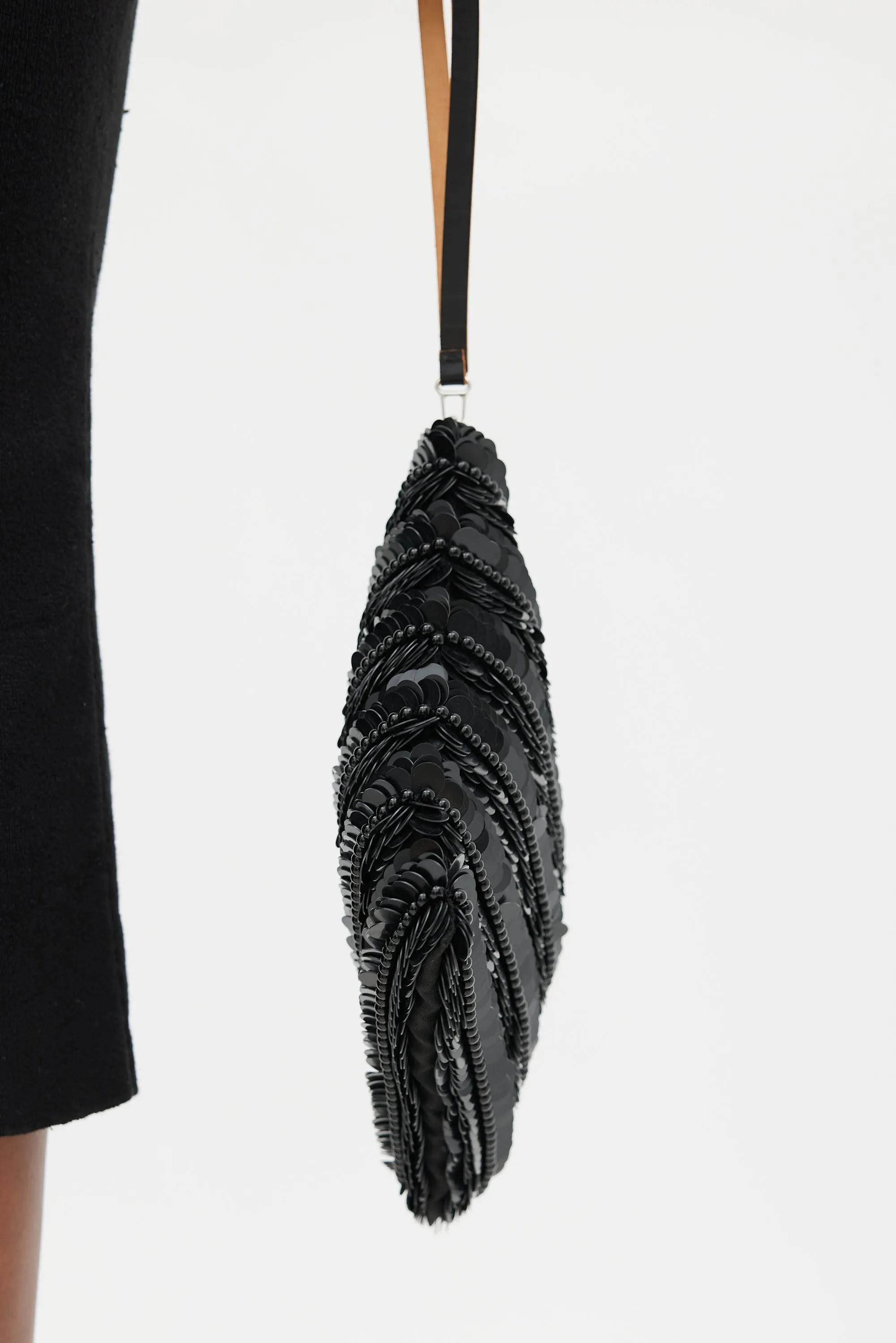 Black Paillette Embellished Clutch