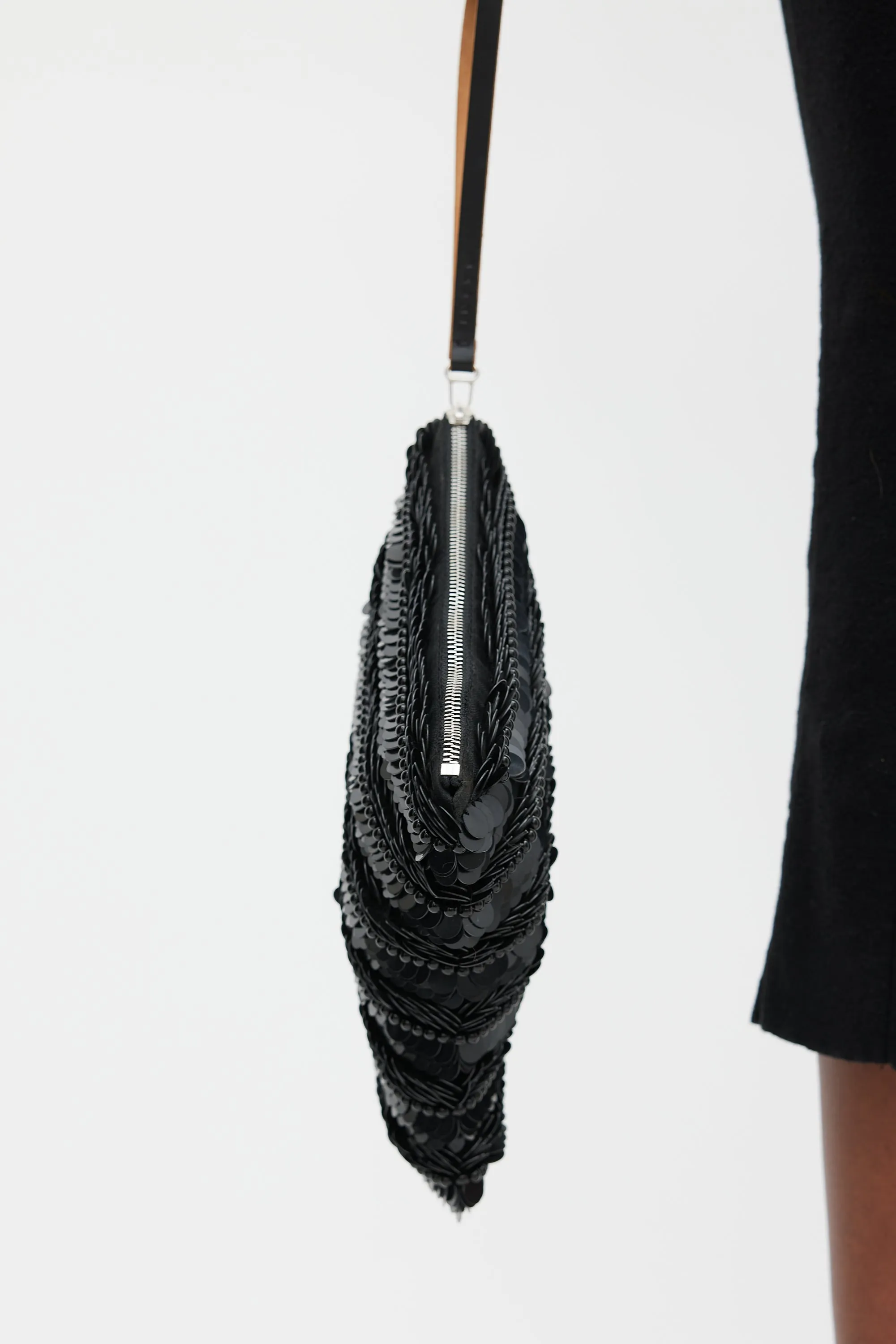 Black Paillette Embellished Clutch
