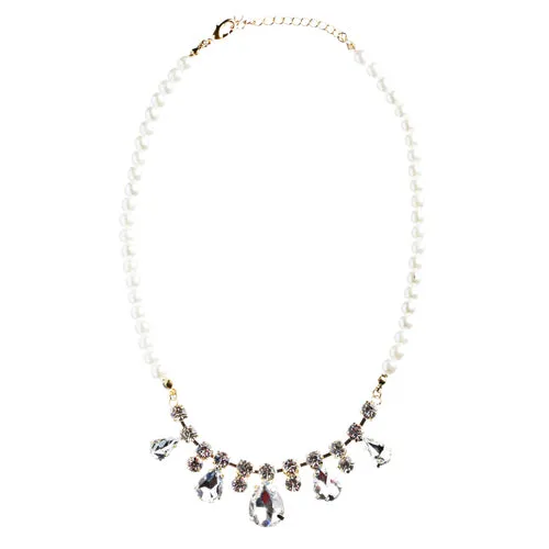 Bridal Wedding Jewelry Crystal Rhinestone Captivating Tear Drop Necklace J580 GD