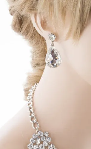 Bridal Wedding Jewelry Crystal Rhinestone Grand Finely Crafted Necklace J504SL
