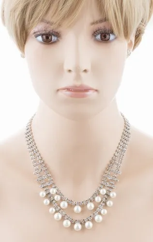Bridal Wedding Jewelry Crystal Rhinestone Naive Yet Alluring Necklace J503 SLV
