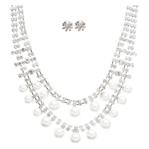 Bridal Wedding Jewelry Crystal Rhinestone Naive Yet Alluring Necklace J503 SLV