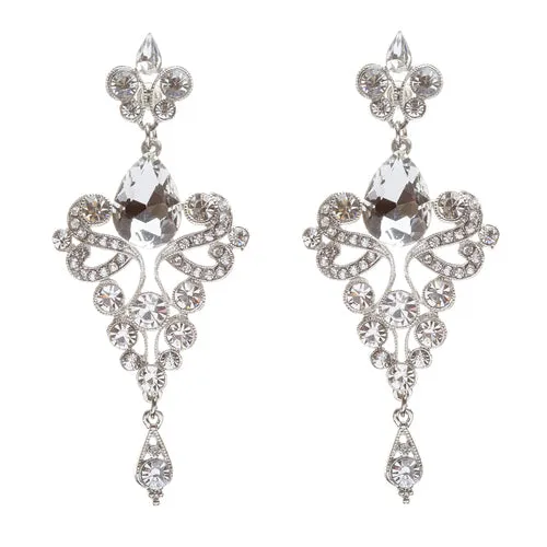 Bridal Wedding Jewelry Crystal Rhinestone Trendy Chic Dazzle Dangle Earrings SV