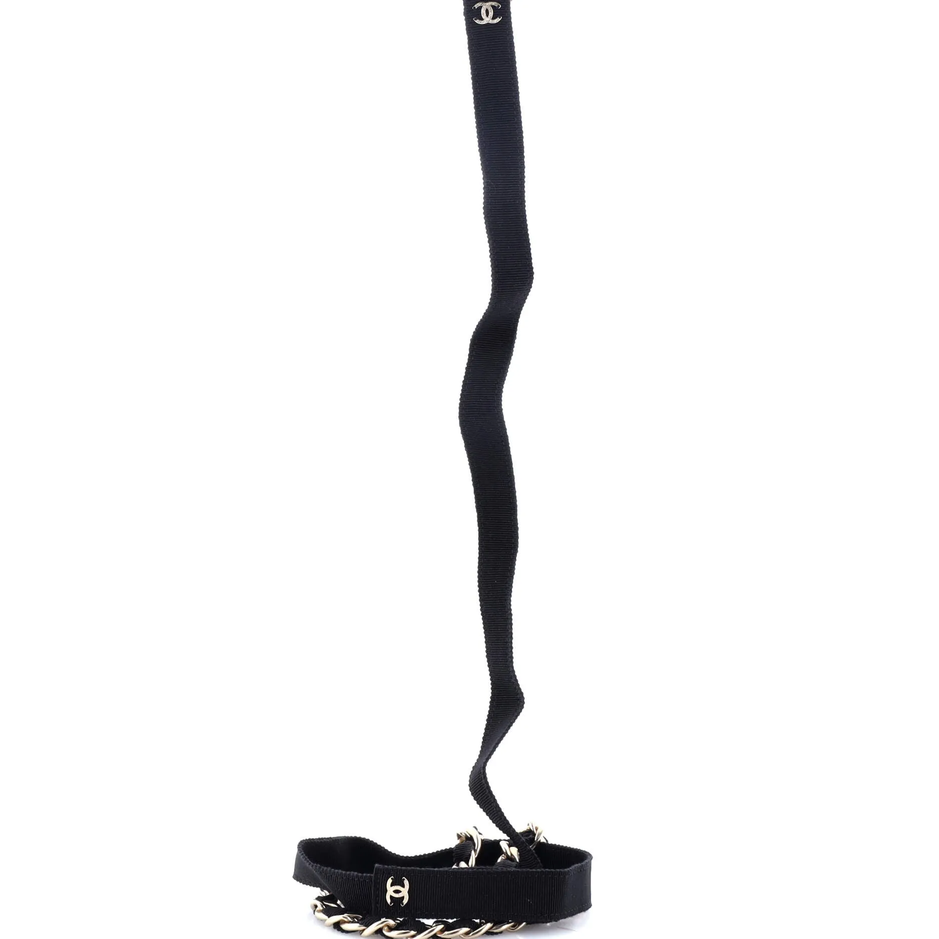 CC Bow Chain Belt Metal and Grosgrain 150