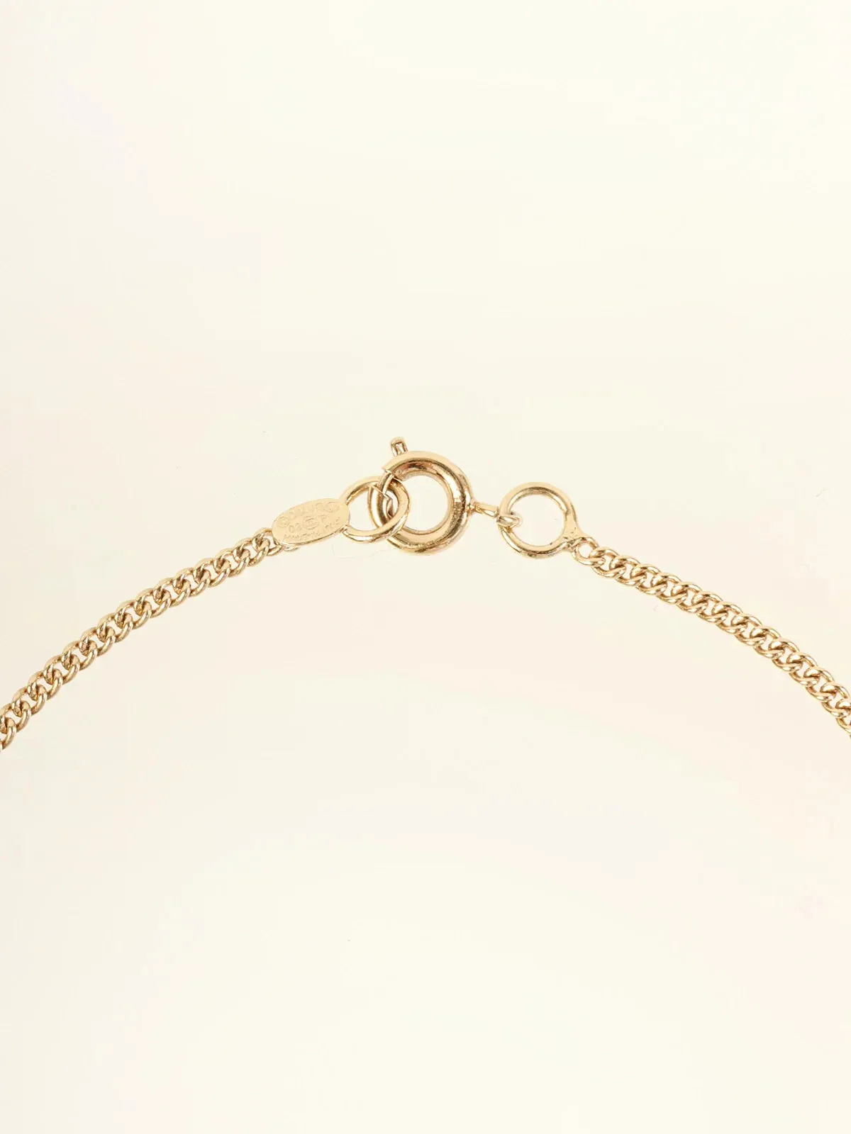 CHANEL 2002 Made Rhinestone Square No.5 Cc Mark Bracelet Gold/Pink
