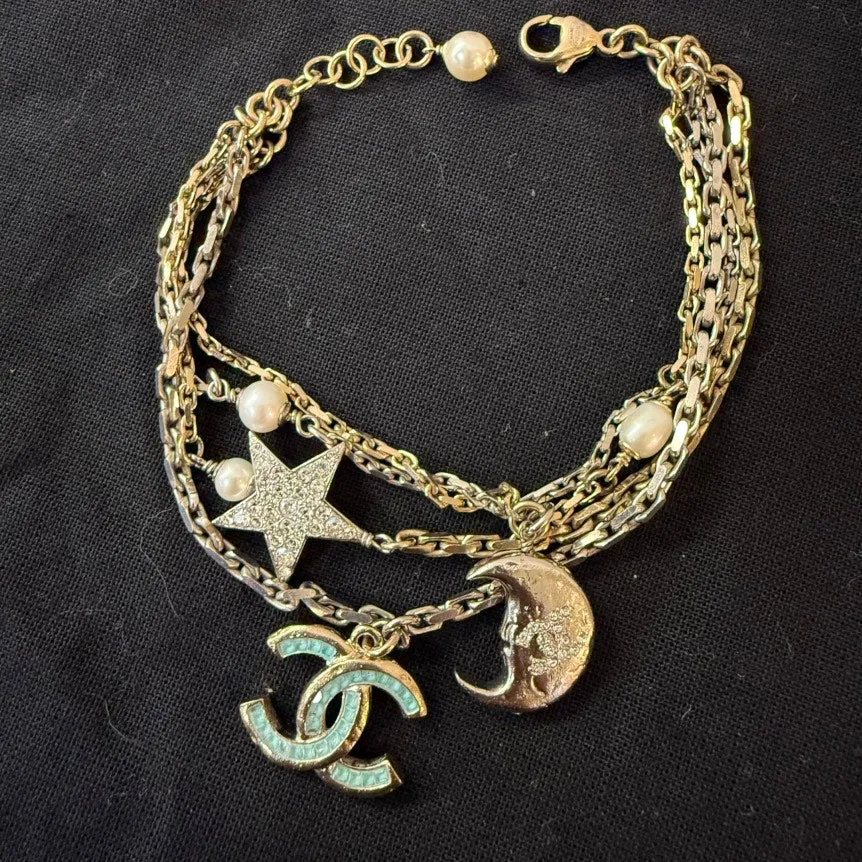 Chanel Coco Multicolor Rhinestone Charm Bracelet