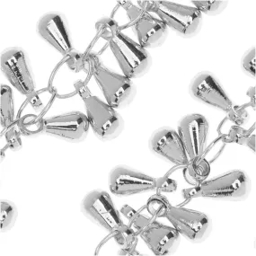 Charm Chain, Teardrop Bauble Links 7mm, Silver Tone (1 inch)