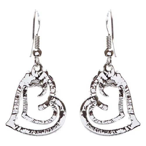 Charming Valentine Theme Fashion Crystal Rhinestone Heart Earrings E906 Silver