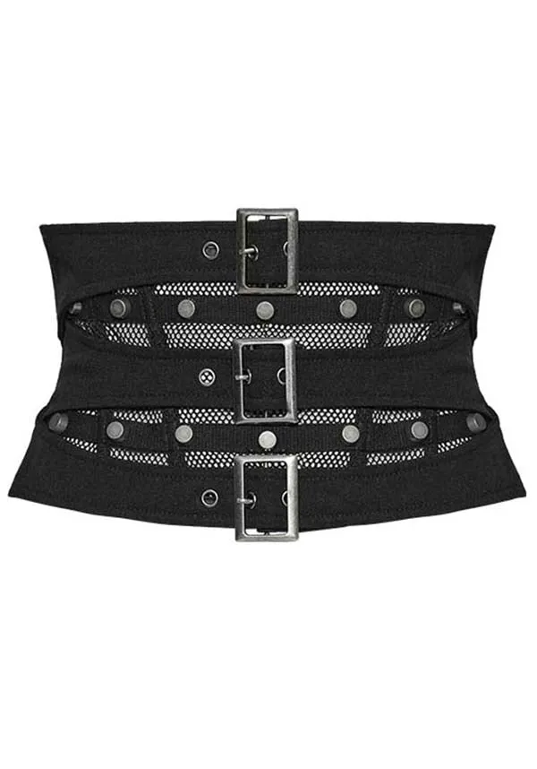 Crimson | MESH BUCKLE CORSET