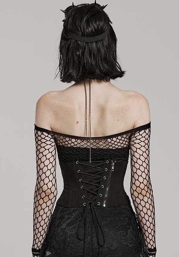 Crimson | MESH BUCKLE CORSET