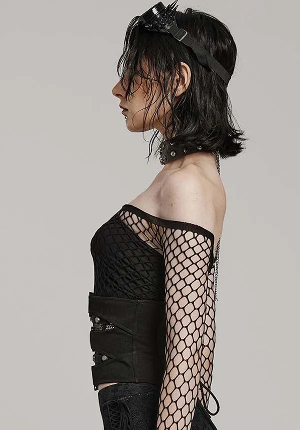 Crimson | MESH BUCKLE CORSET
