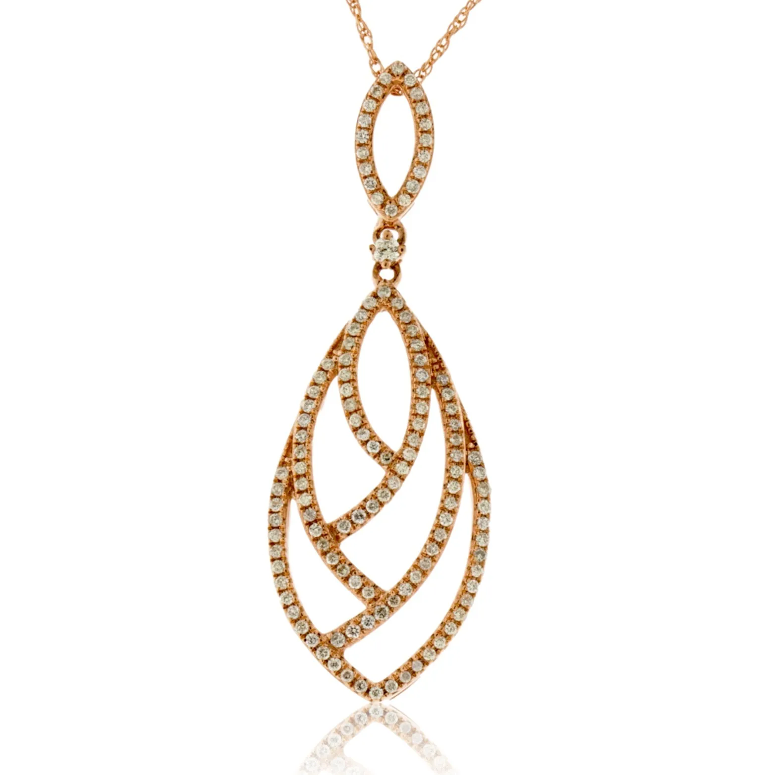 Diamond Chandelier Leaf Style Pendant
