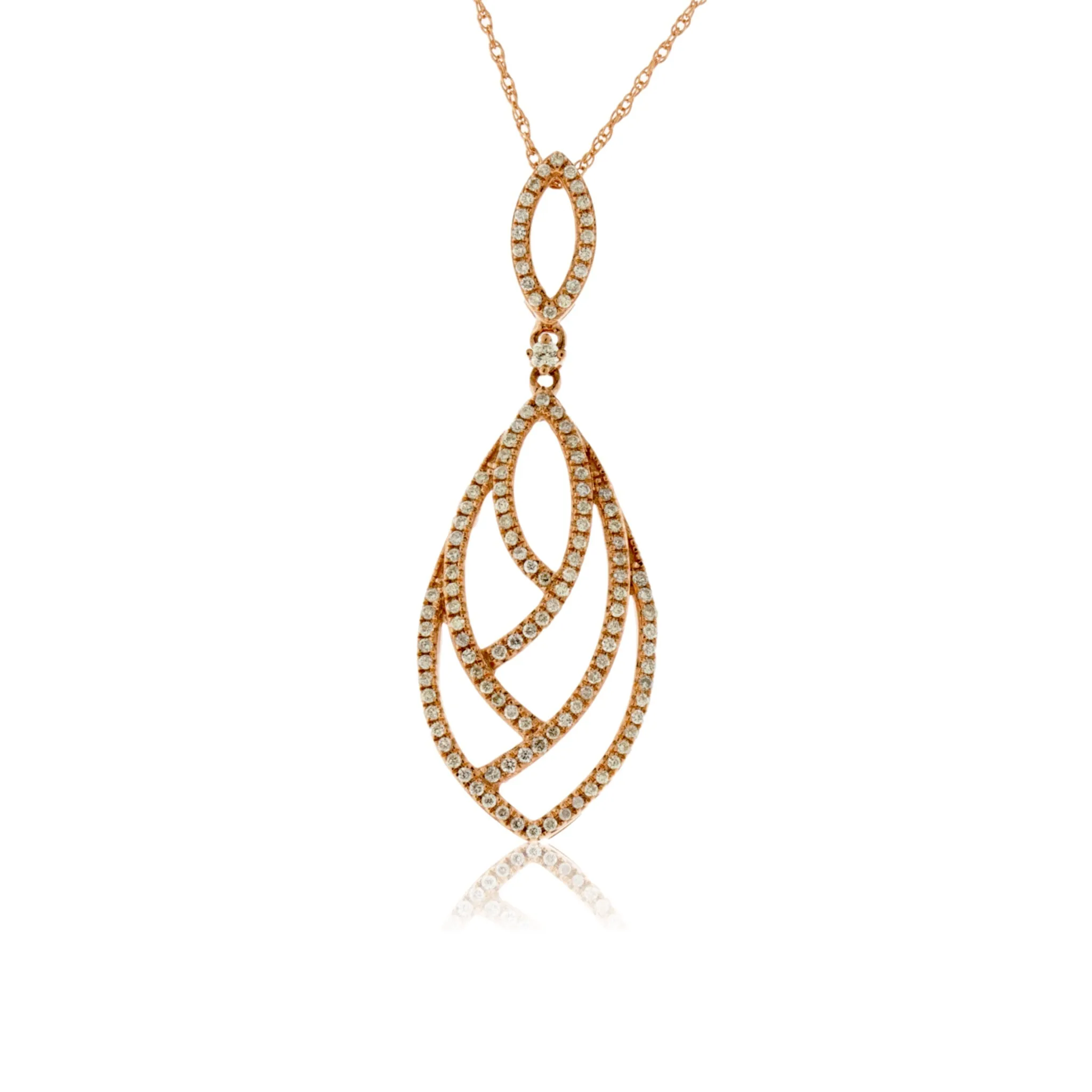 Diamond Chandelier Leaf Style Pendant