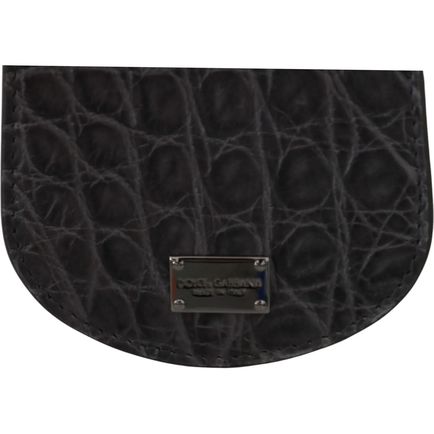 Dolce & Gabbana Exotic Gray Leather Condom Case Wallet