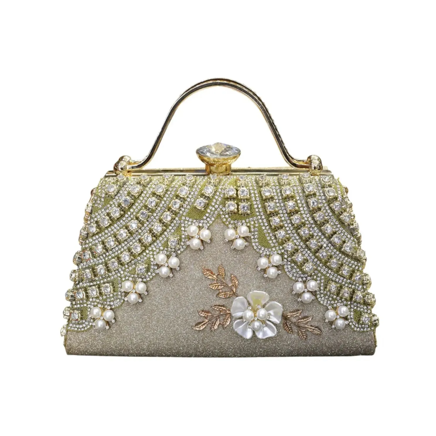 Embellished Clutch Gold Champagne