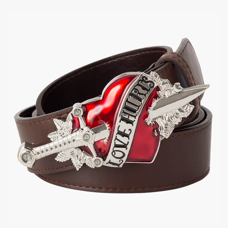 Love Hurts Belt Sword and Heart Buckle