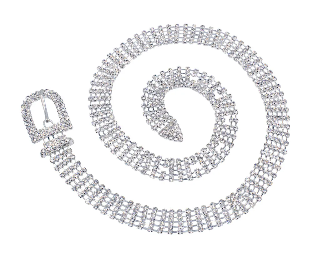 Rhinestone Belt - 5 Rows - 36"