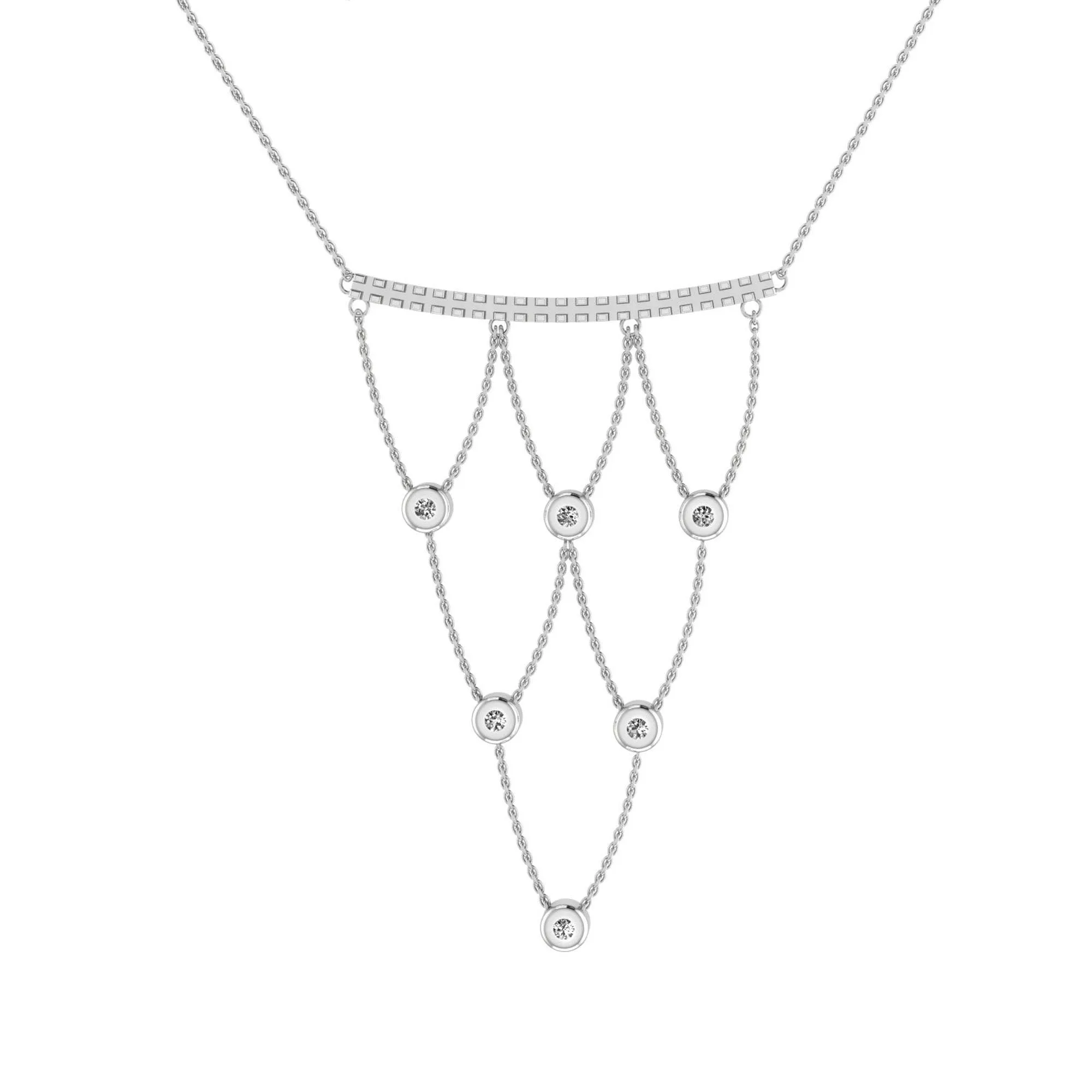 Sterling Silver Diamond Chandelier Necklace