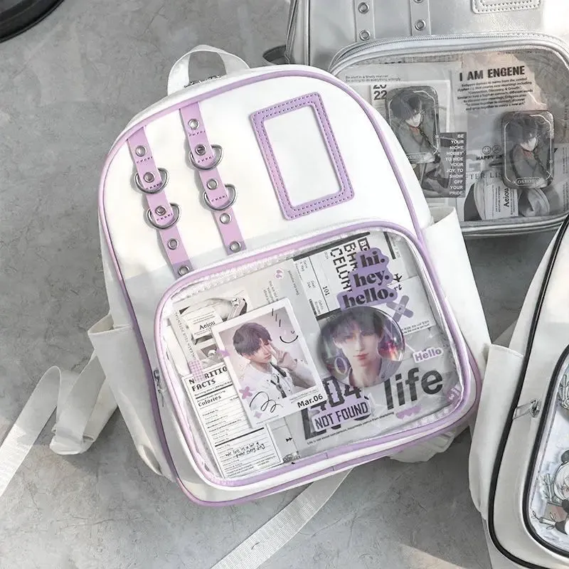 Uakiss Casual Womens Backpack Y2k New Fashion College Style Aesthetic Backpacks Lolita Jk Transparent Female Luxury Designer Bags