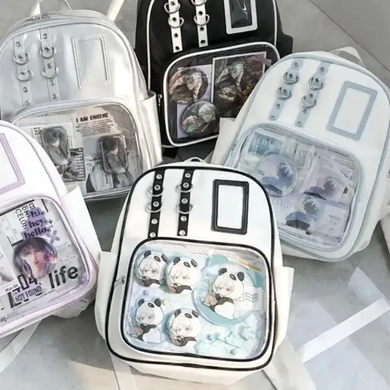 Uakiss Casual Womens Backpack Y2k New Fashion College Style Aesthetic Backpacks Lolita Jk Transparent Female Luxury Designer Bags