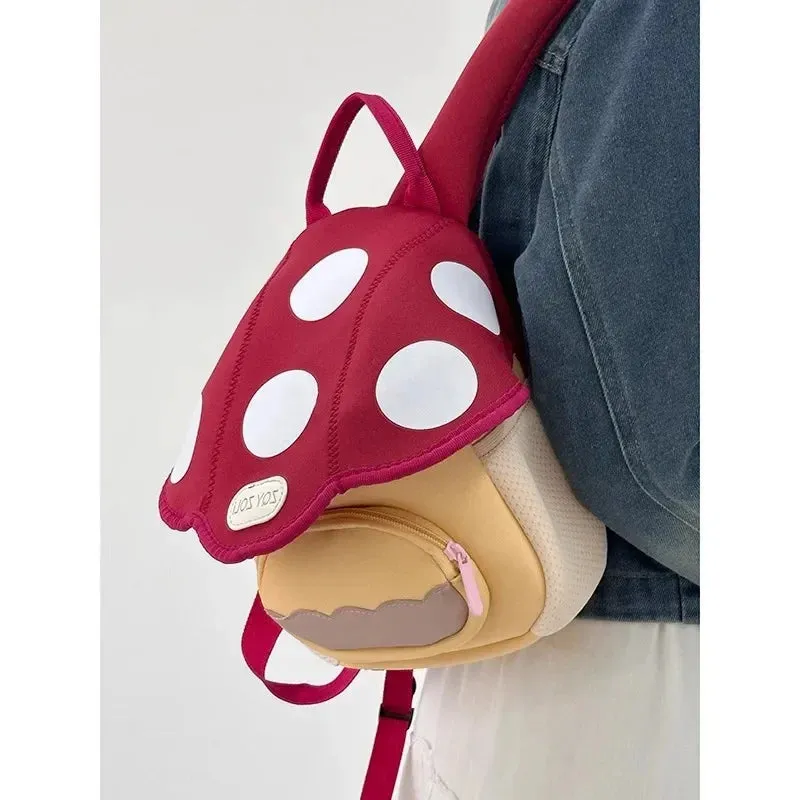 Uakiss Cute Small Backpacks for Women Mushroom New Fashion Casual Backpacks Advanced Designer Harajuku Exquisite Kawaii Female Bag