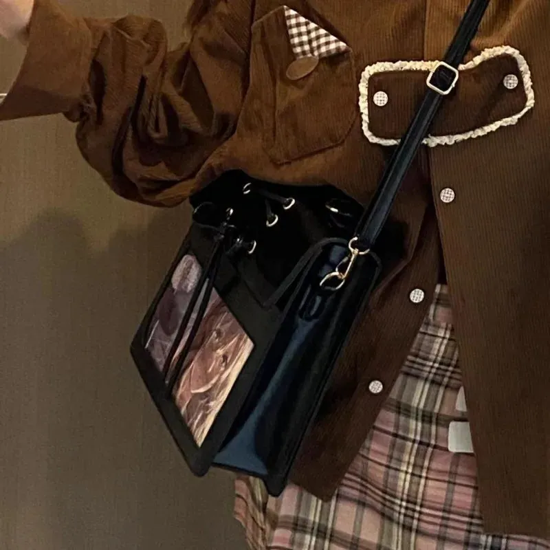 Uakiss Elegant Womens Backpack Small Cute Fashion Casual Aesthetic Backpacks Solid Color Lolita Jk Designer Korean Designer Bag