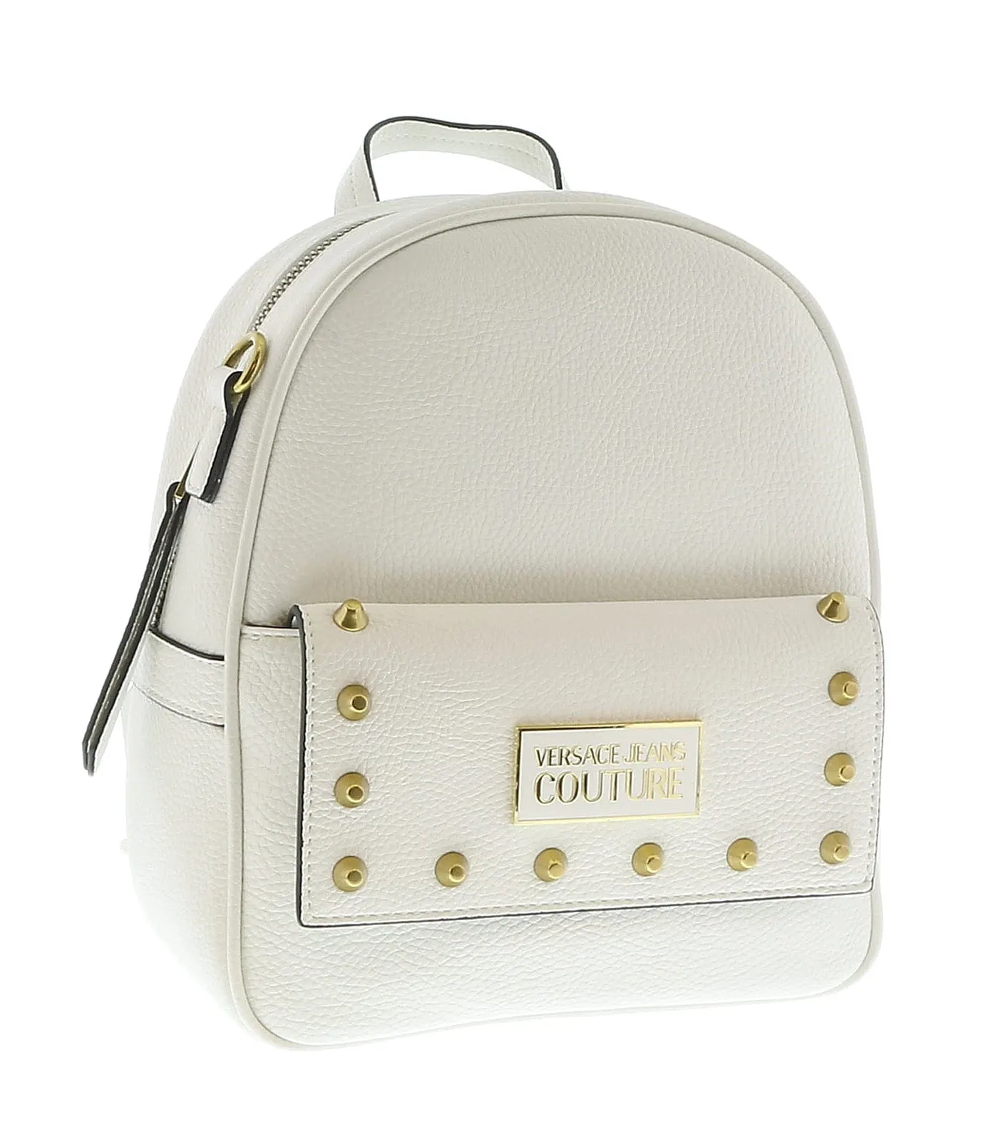 Versace Jeans Couture White Structured Riveted Fashion Backpack Bag