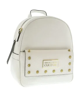 Versace Jeans Couture White Structured Riveted Fashion Backpack Bag