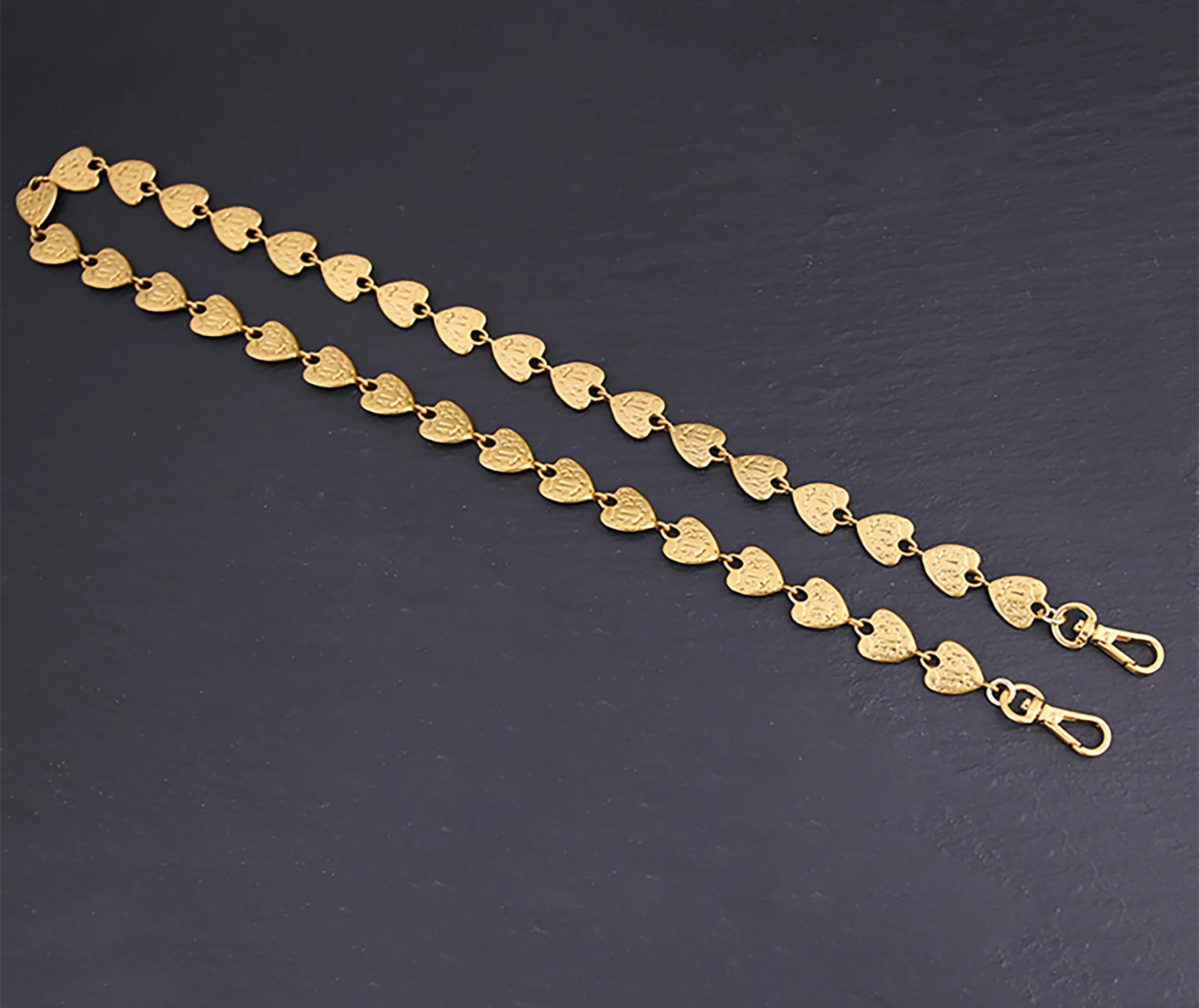 Vintage Bag Chain Accessories Crossbody Chain Strap,Heart-shaped Metal Replacement Chain.