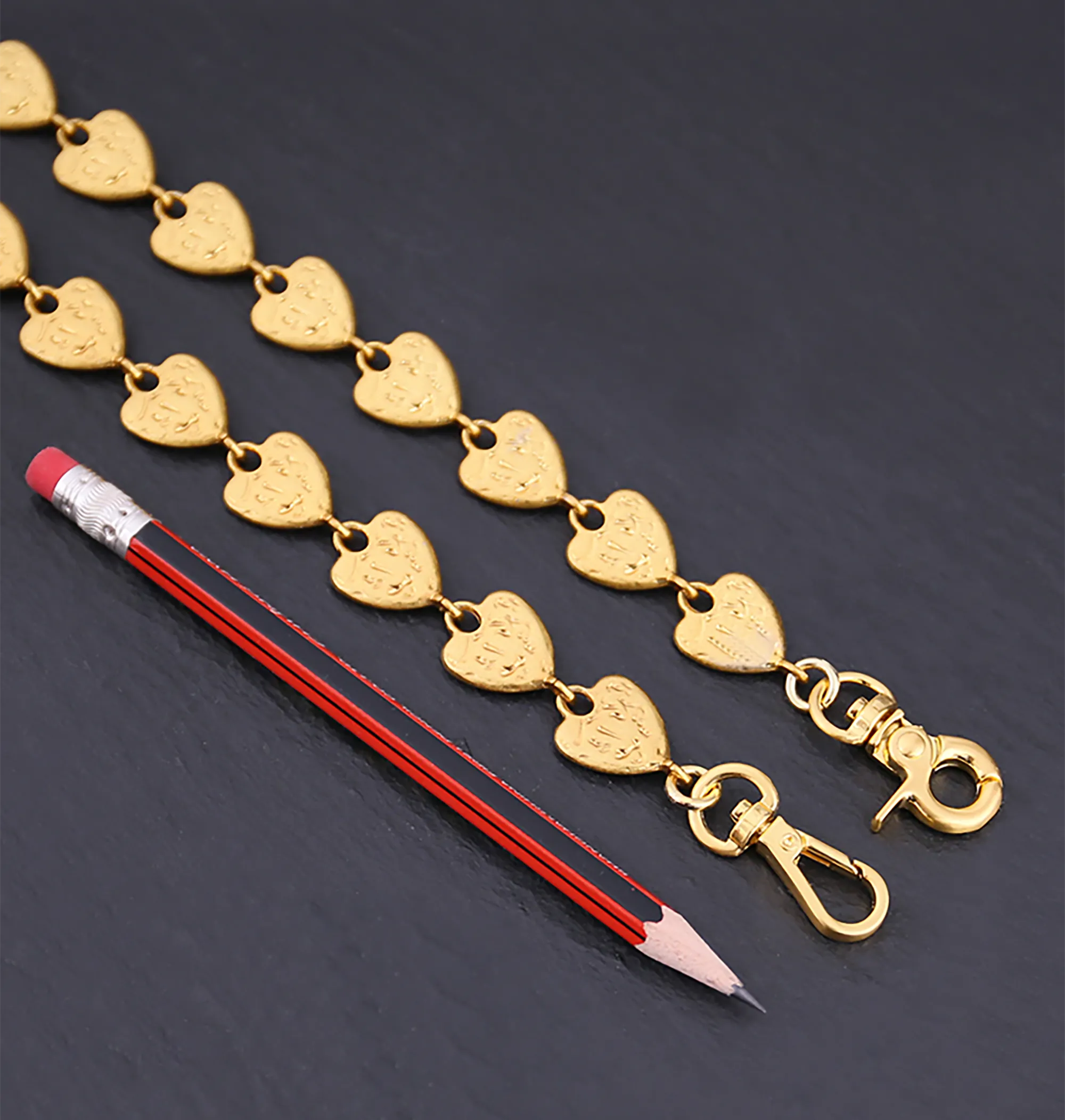 Vintage Bag Chain Accessories Crossbody Chain Strap,Heart-shaped Metal Replacement Chain.