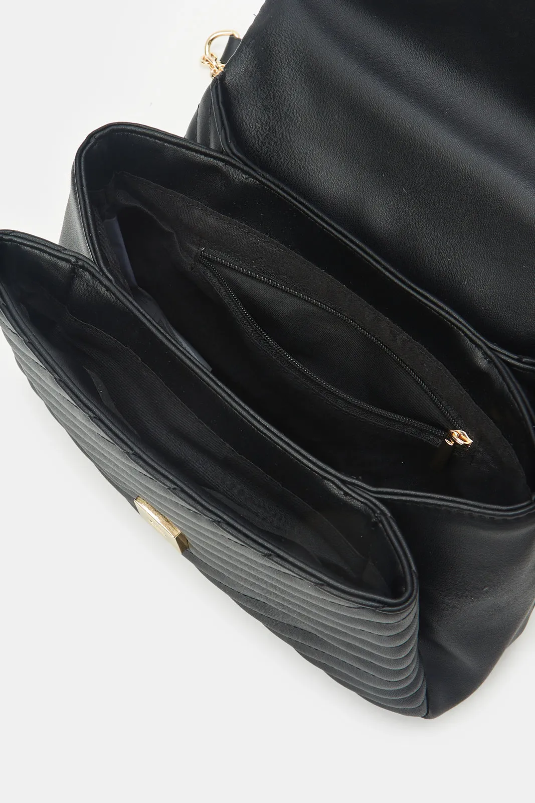 Women Black Quilted Cross Body Bag